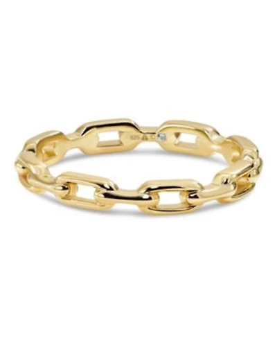 Devata Cable Link Ring In Gold Plated Sterling Silver Size 8