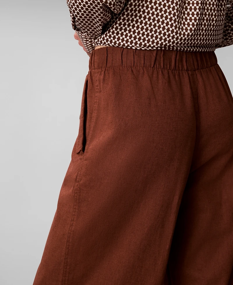 Calvin Klein Women's Linen Blend Wide-Leg Pants
