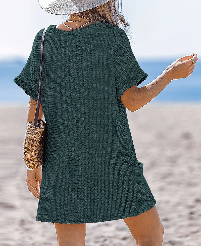 Cupshe Women's Sunny Days Only Green Cover-Up Mini Beach Dress