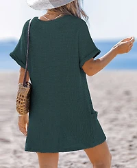 Cupshe Women's Sunny Days Only Green Cover-Up Mini Beach Dress