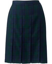 Lands' End Women's Top of the Knee Plaid Box Pleat Skirt