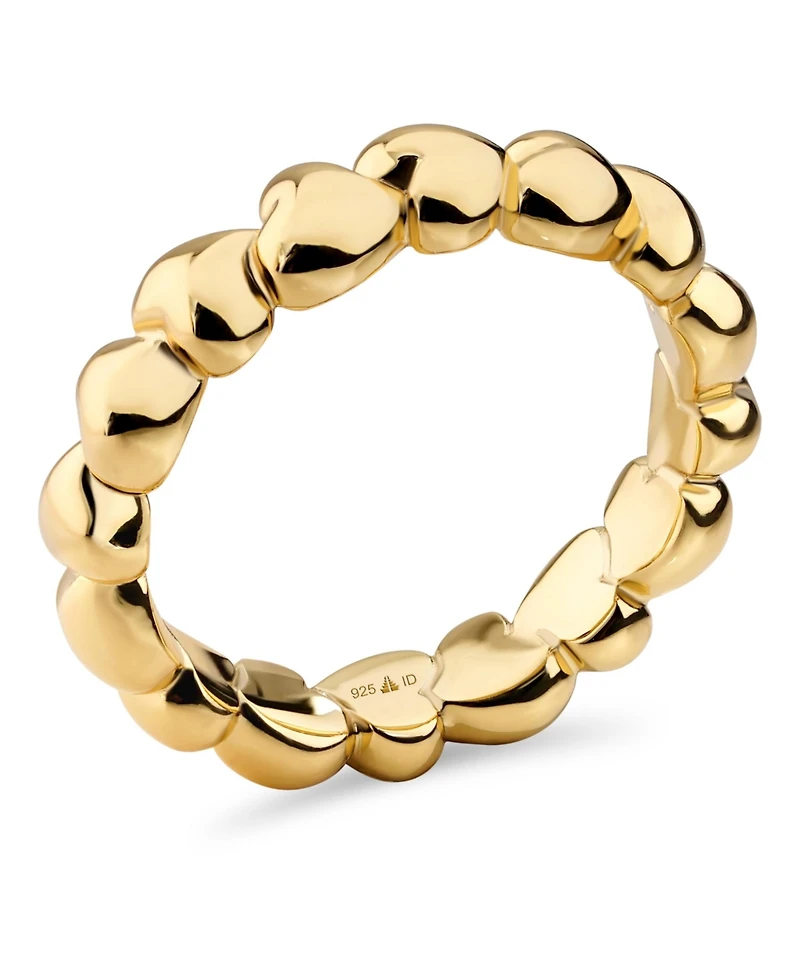 Devata Sweet Heart Eternity Band Ring Gold Plated Sterling Silver,