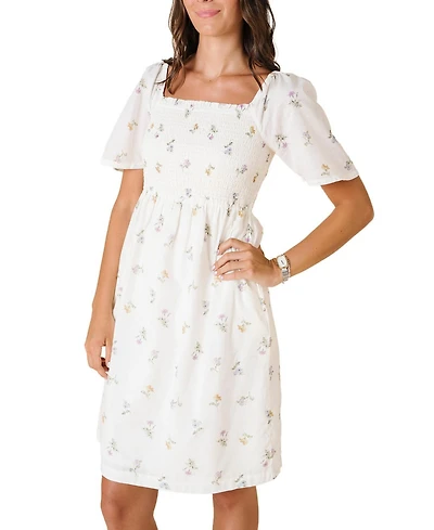 Hope & Henry Women's Organic Bell Sleeve Smocked Dress