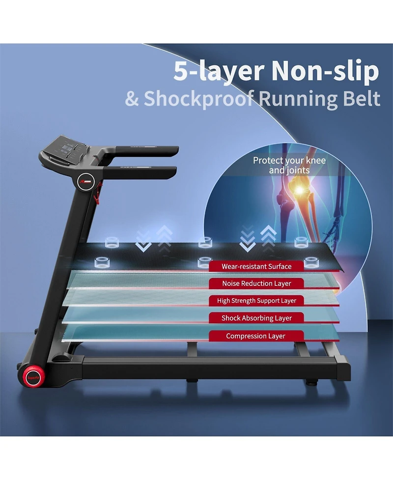 Akiudex Folding Electric Treadmill with Lcd Display and Bluetooth
