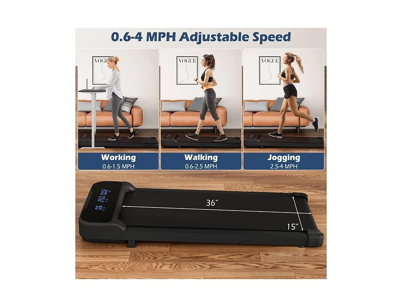 Akiudex Under Desk Walking Treadmill with Led Display and Shock Absorption