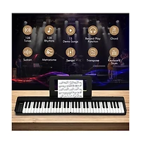 Akiudex 61-Key Foldable Digital Piano with Bag Pedal and Wireless Midi