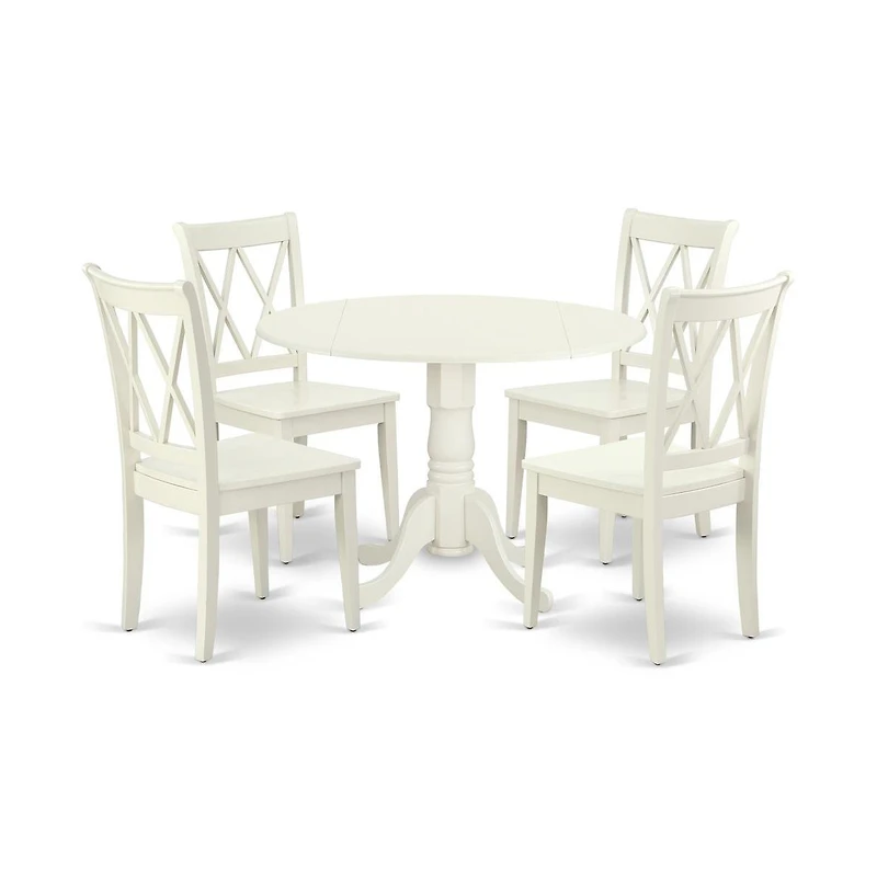 East West Furniture Dining Room Set Linen White
