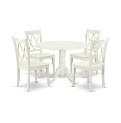 East West Furniture Dining Room Set Linen White