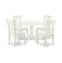 East West Furniture Dining Room Set Linen White