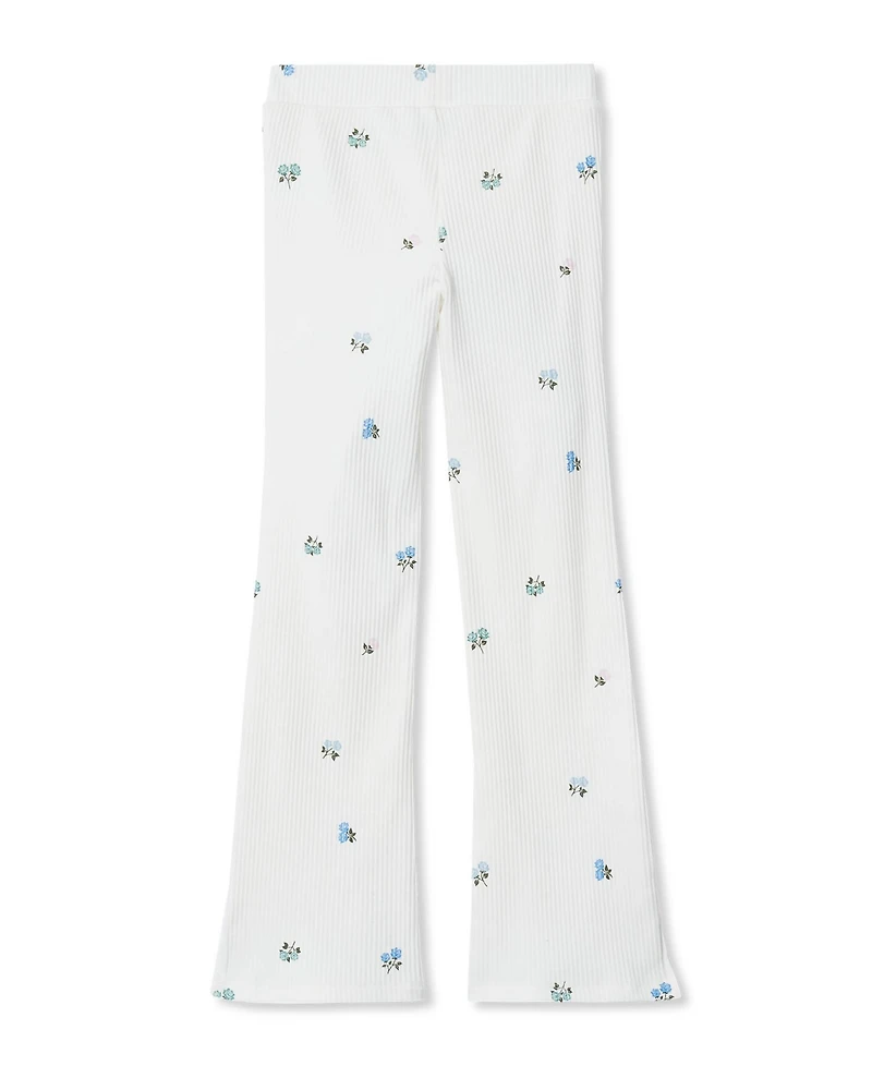 Lands' End Girls Ribbed Flare Leggings