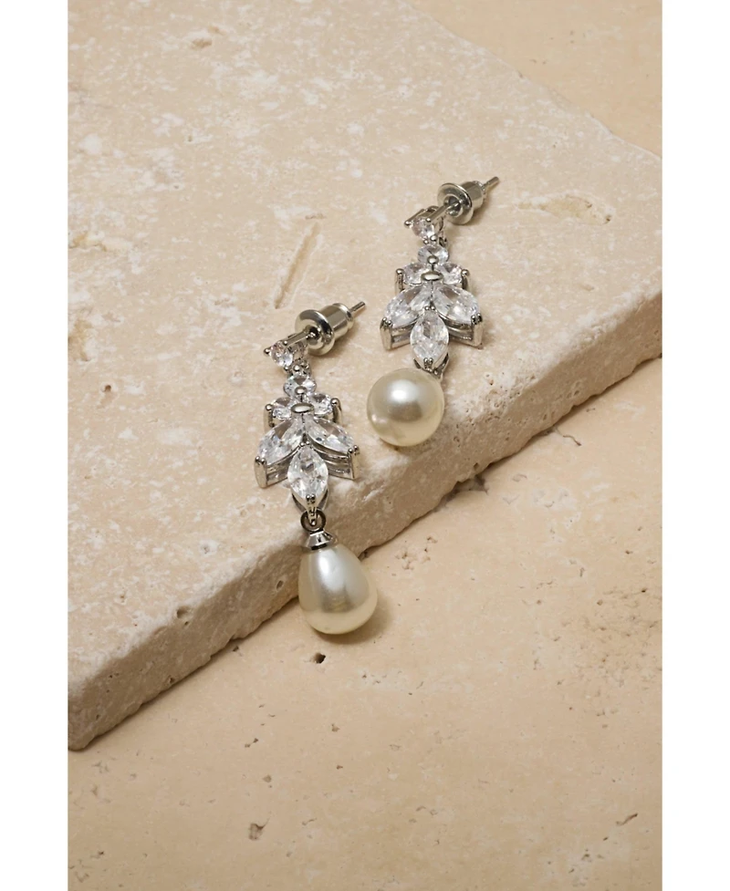 Leo Pearl and Crystal Drop Earrings
