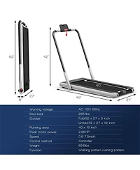 Akiudex 2-in-1 Folding Treadmill with Led Display and Remote