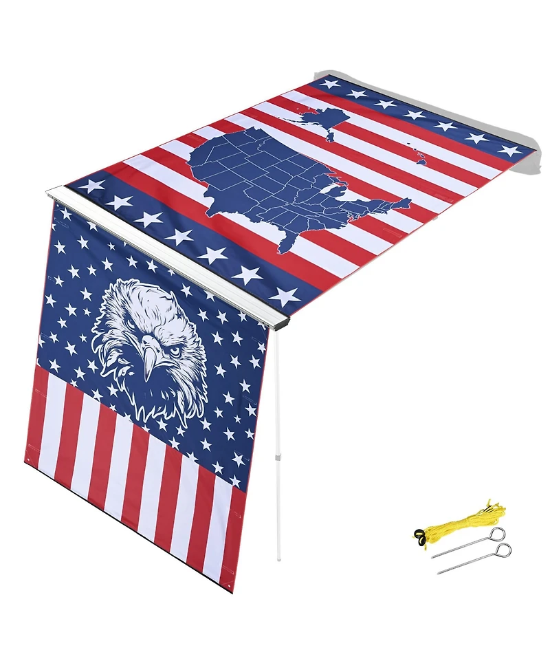 Yescom 6.5x7.8 Ft Carside Awning Replacement Fabric with Side Wall Roof Rack Overland