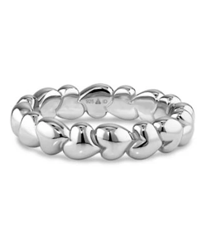 Devata Sweet Heart Eternity Band Ring In Rhodium Sterling Silver Size 6