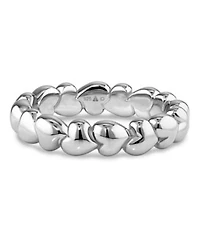 Devata Sweet Heart Eternity Band Ring In Rhodium Sterling Silver Size 6