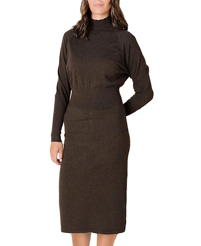 Hope & Henry Women's Mock Neck Dolman Sleeve Sweater Dress