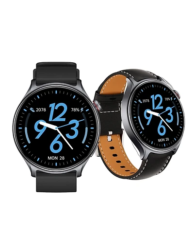 Sugift Round Smartwatch with 1.77 inch Hd Display Bluetooth Calling Fitness Tracking and Dual Straps