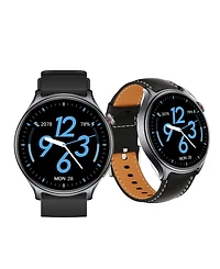 Sugift Round Smartwatch with 1.77 inch Hd Display Bluetooth Calling Fitness Tracking and Dual Straps