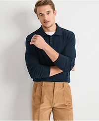 Lands' End Men's Long Sleeve Cotton Sweater Polo