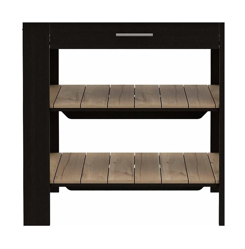 Slickblue Wooden Kitchen Island Table with Drawer and 2 Storage Shelves for Meal Prep