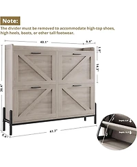 Ironck Shoe Storage Cabinet with 4 Flip Drawers