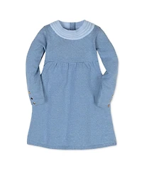 Hope & Henry Toddler Girls' Organic Long Sleeve Empire Sweater Dress with Collar Detail