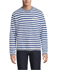 Lands' End Men's Long Sleeve Textured Cotton Crewneck Sweater