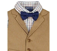 Nautica Baby Boys 4-Piece Heather Herringbone Shirt, Tie, Pant and Vest Set