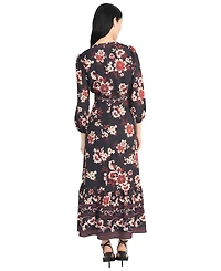 Donna Morgan Women's V-Neck Tiered Midi Dress