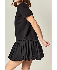 English Factory Women's Bubble Mixed Media Mini Dress