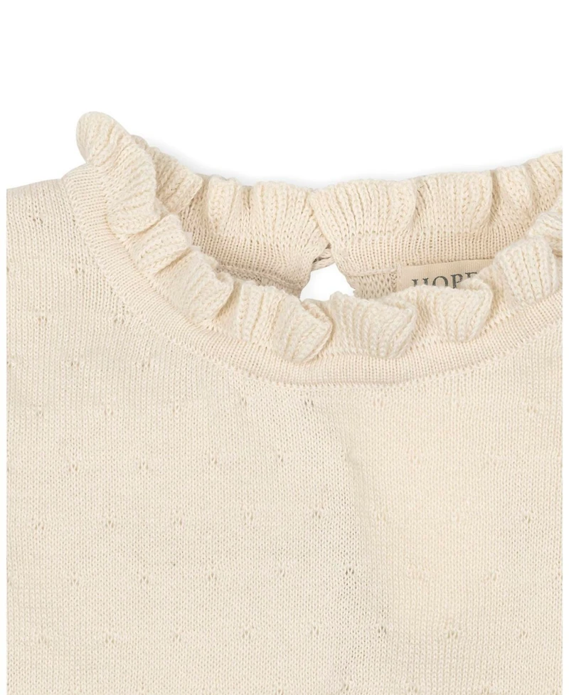 Hope & Henry Little and Big Girls' Organic Long Sleeve Ruffle Edge Sweater