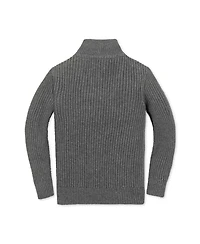Hope & Henry Little and Big Boys' Organic Rib Knit Half Zip Pullover Sweater