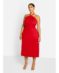 Rebdolls Plus Halter Slip Dress - Red