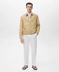 Mango Men's Zipper Linen Jacket
