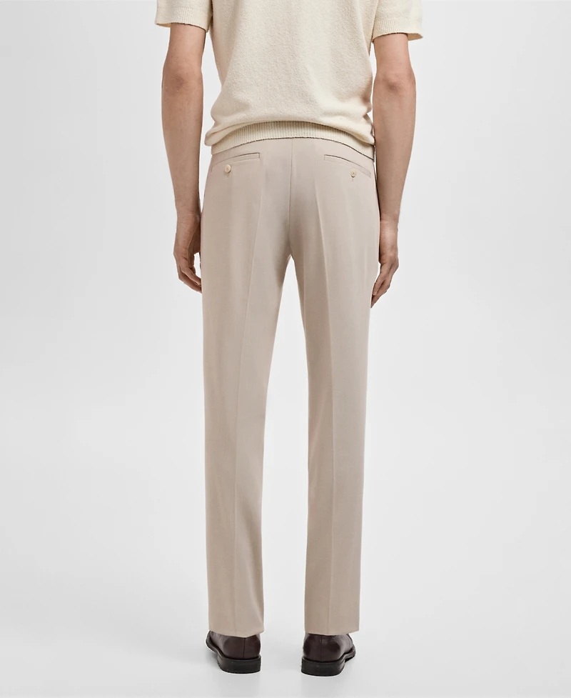 Mango Men's Stretch Fabric Super Slim-Fit Suit Pants