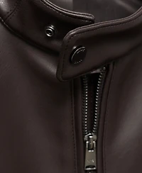 Mango Men's Zip-Up Leather-Effect Jacket