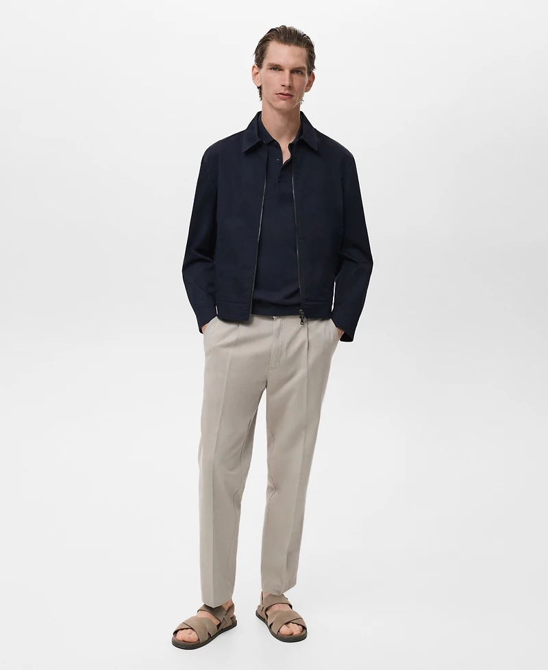 Mango Men's Zipper Cotton Jacket