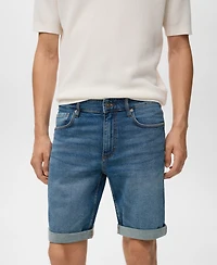 Mango Men's Slim-Fit Denim Bermuda Shorts
