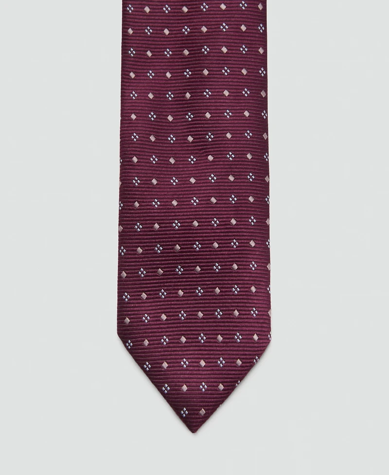Mango Men's Geometric Patterned Silk Tie