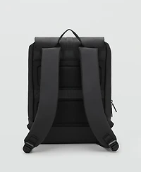 Mango Men's Rubberized Flap Closure Backpack
