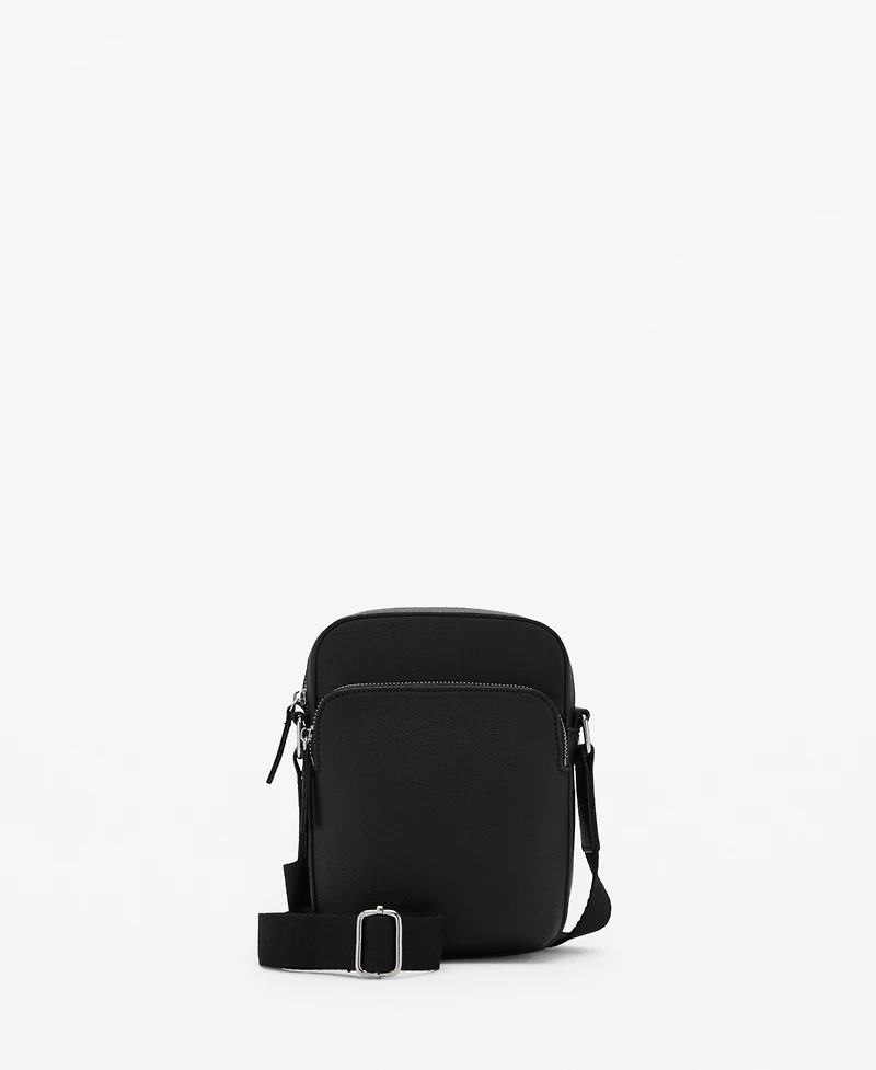 Mango Men's Patent Leather-Effect Shoulder Bag