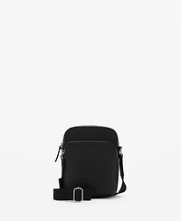Mango Men's Patent Leather-Effect Shoulder Bag
