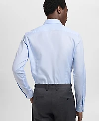 Mango Men's Slim Fit Structured Dress Shirt