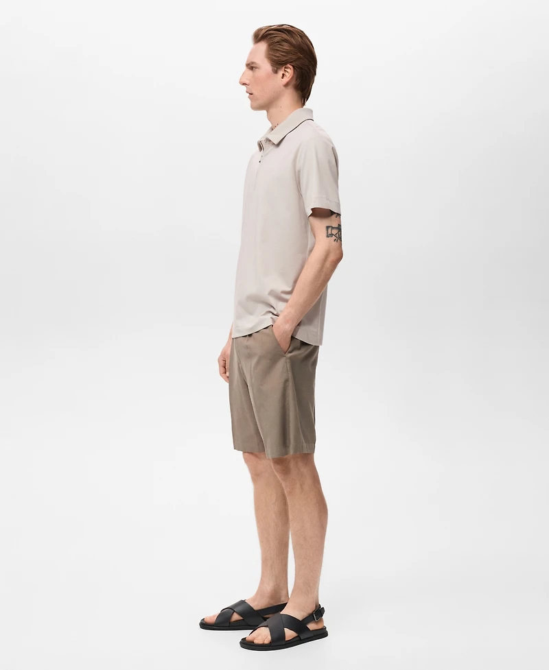 Mango Men's Zip Neck Polo Shirt