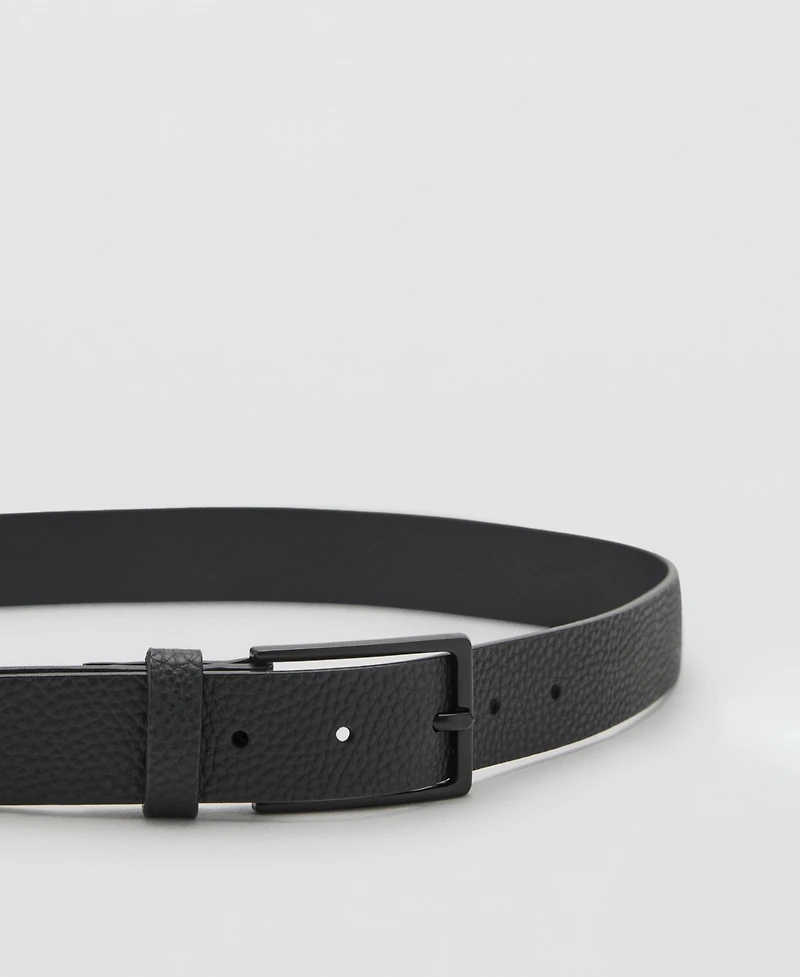 Mango Men's Pebbled Leather Belt