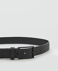 Mango Men's Pebbled Leather Belt