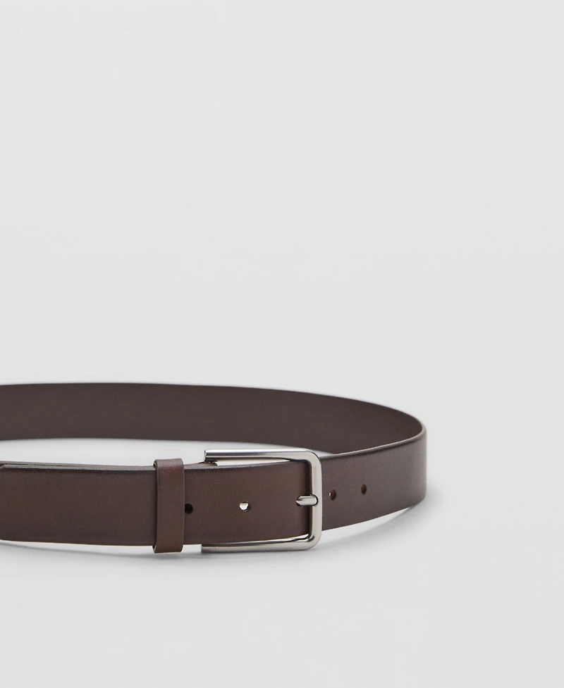 Mango Men's Buckle Leather Belt
