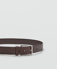 Mango Men's Buckle Leather Belt