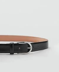 Mango Men's Buckle Leather Belt