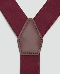 Mango Men's Leather Details Adjustable Elastic Suspenders